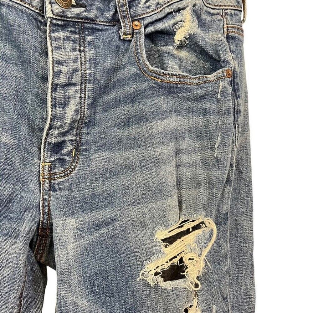 American Eagle Tomgirl Tom Girl Womens Distressed Mid Rise Stretch Jeans sz 14 - Picture 6 of 16